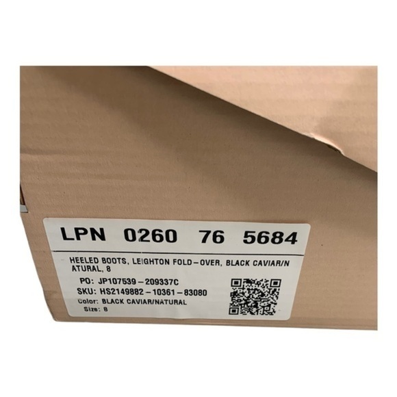 Just Fab Fold Over Heeled Boot Black Caviar NIB - Picture 8 of 12